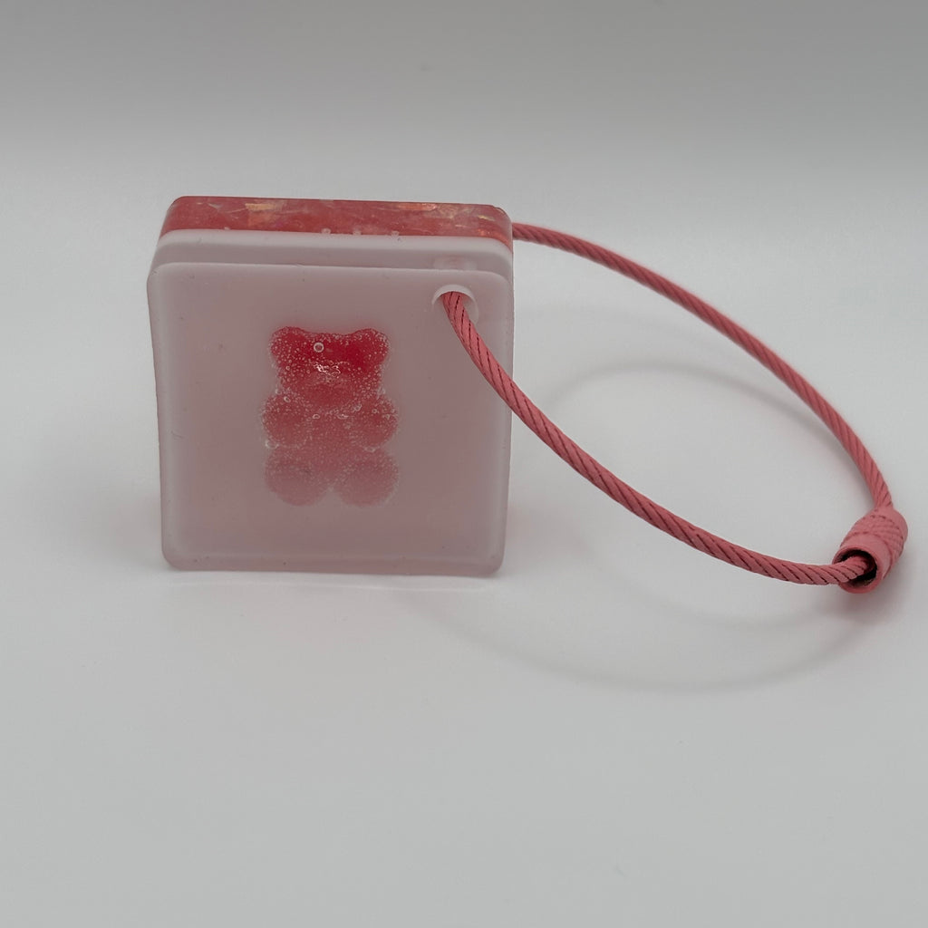 UNIQUE 3-Inch Handmade Pink Wire Keychain – Pink Bear Glow