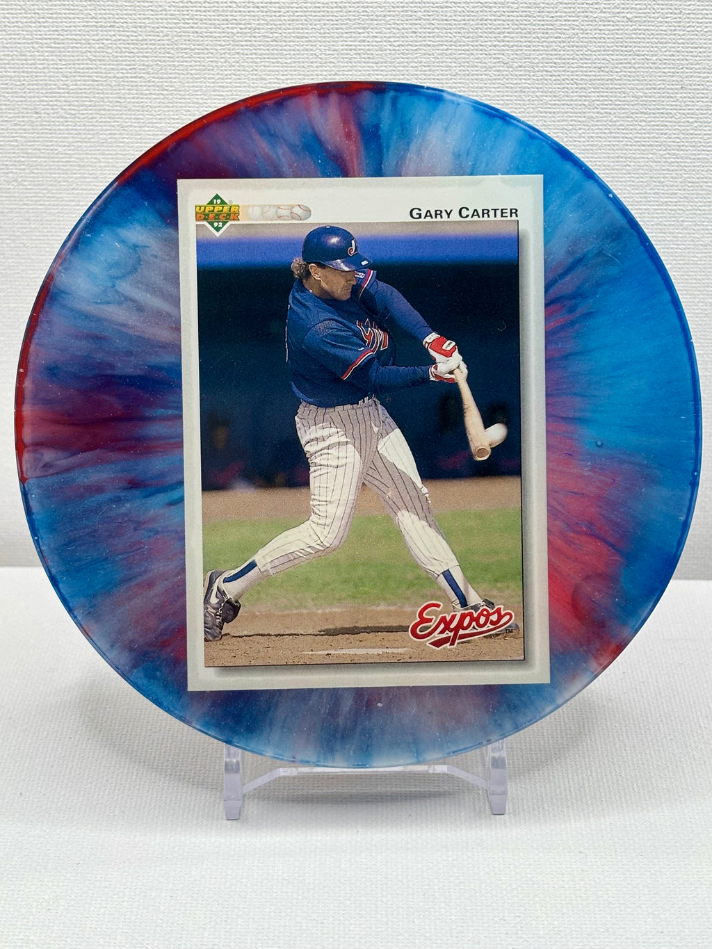 Gary Carter Montreal Expos Upper Deck 1992 MLB card unique Coaster