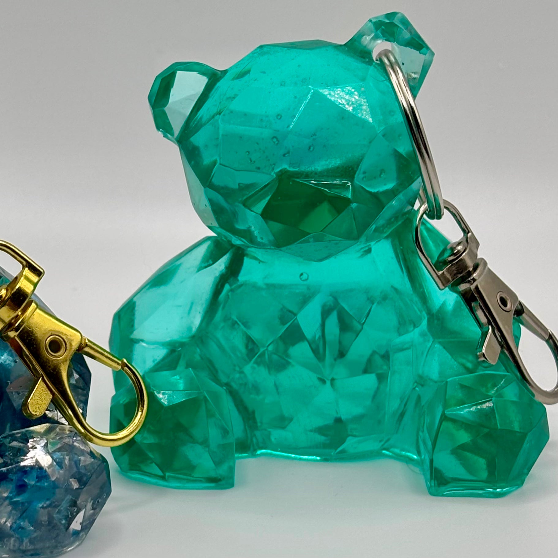 UNIQUE 3-Inch Handmade Crystal Bear Keychain – Turquoise