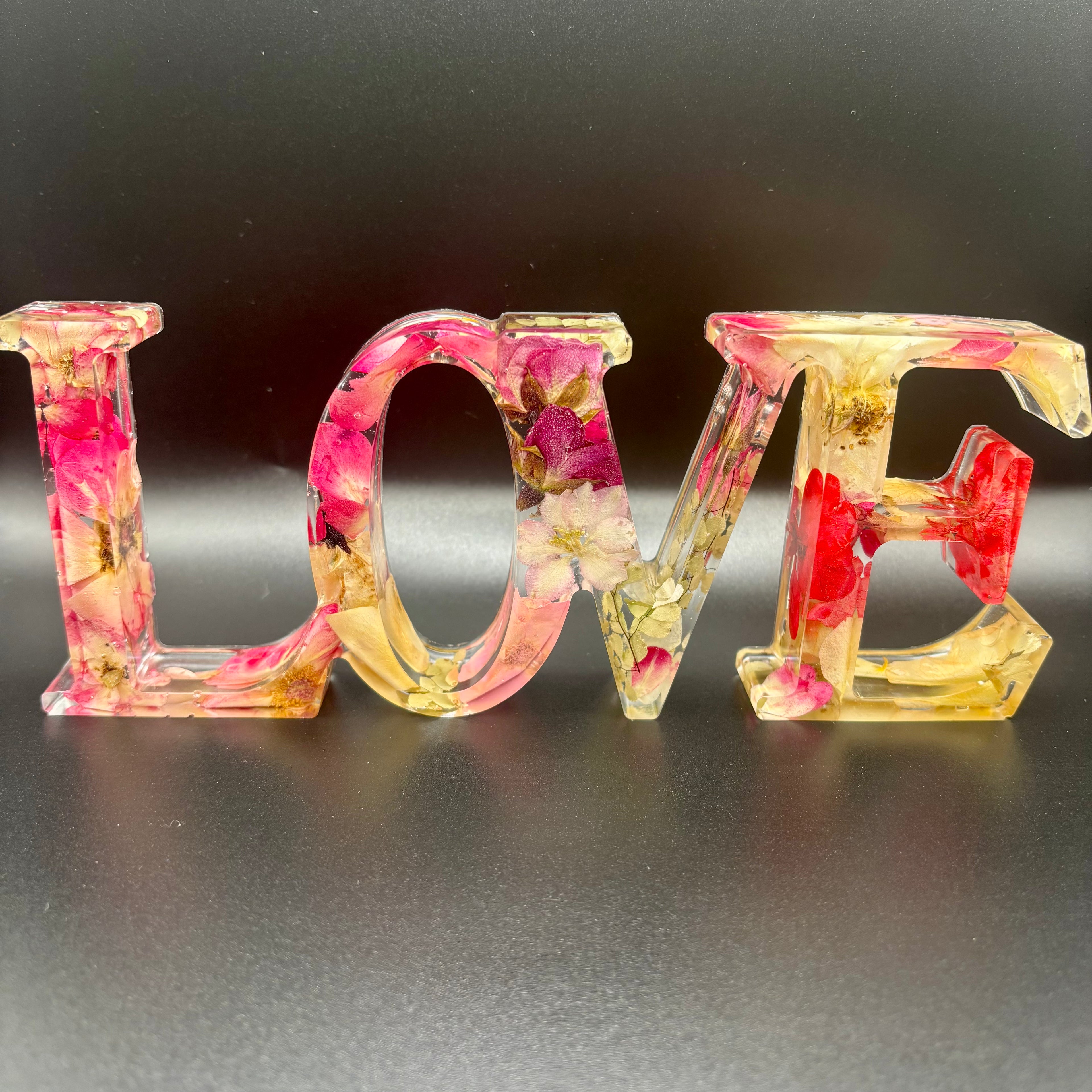LOVE Sign - Real Red dried Flowers