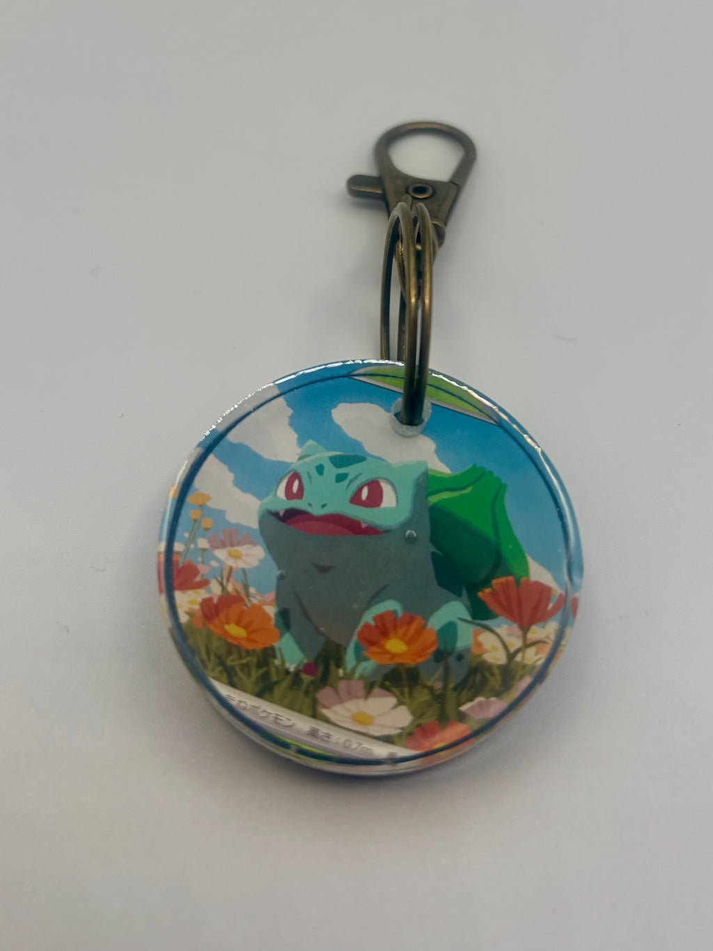 Handmade Bulbasaur Pokémon Acrylic Keychain - Floral Meadow Charm 3.5 inch
