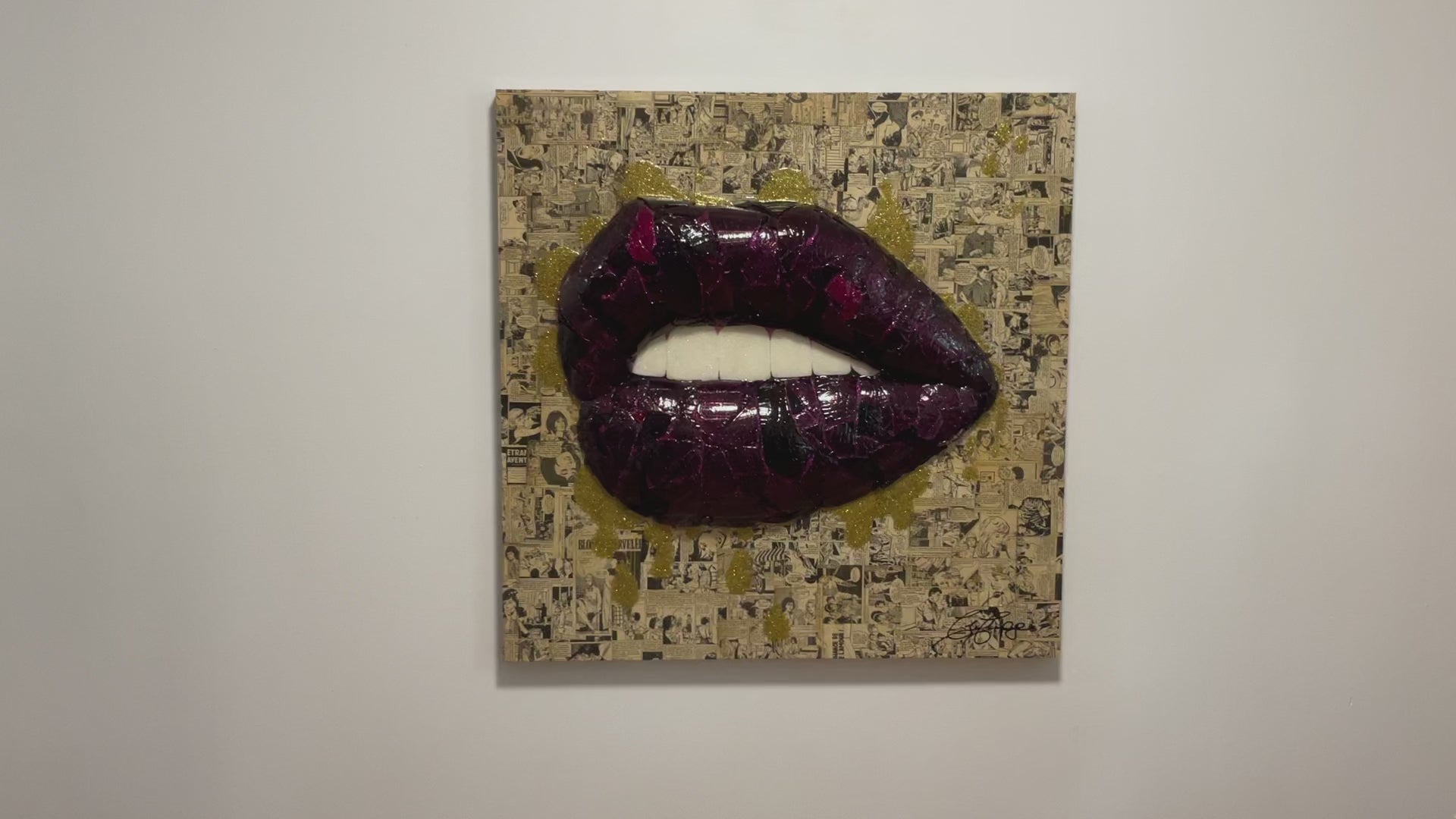 Jolene 36x36 Canvas: Original Purple Lips Pop Art