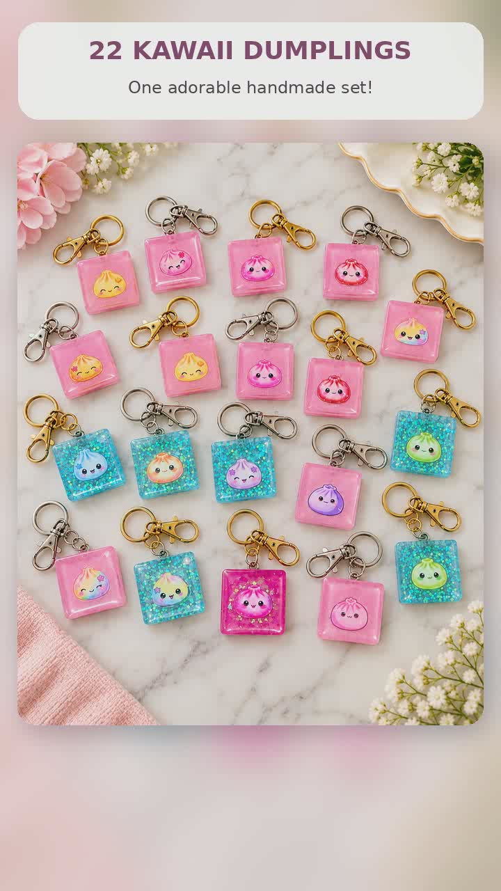 Set of 22 Dumplings Keychain - Charms