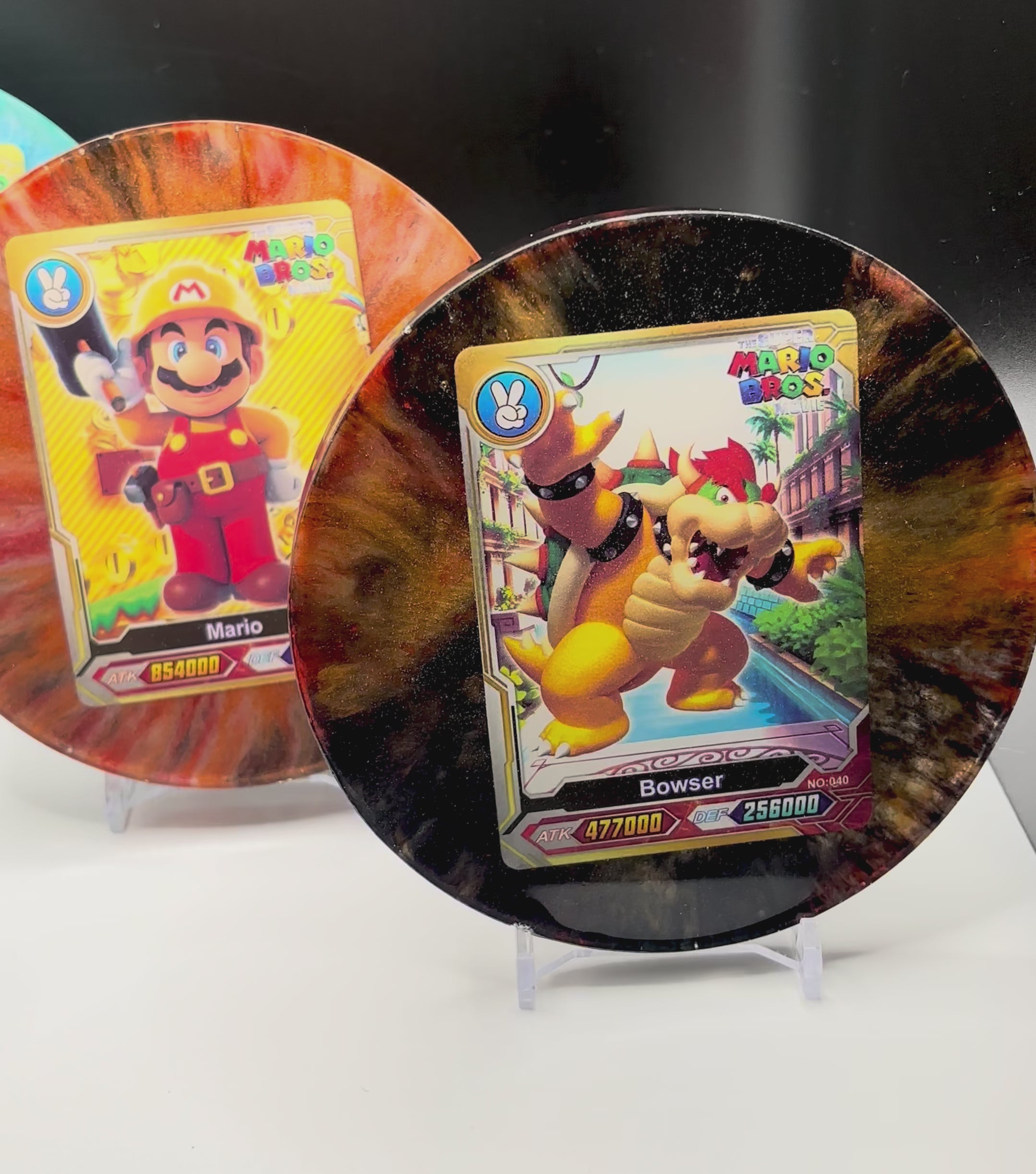 Mario Bros Coasters: Handmade Resin Nintendo Drink Coasters (Set of 3)