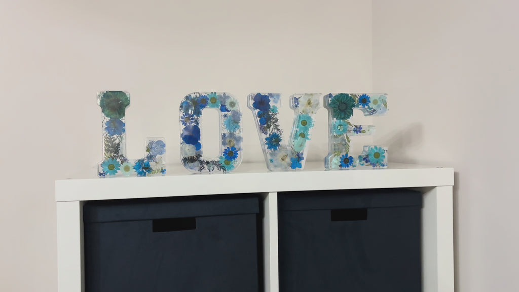 LOVE Resin Letter Sign: Giant Pressed Flower Decor for Weddings & Home